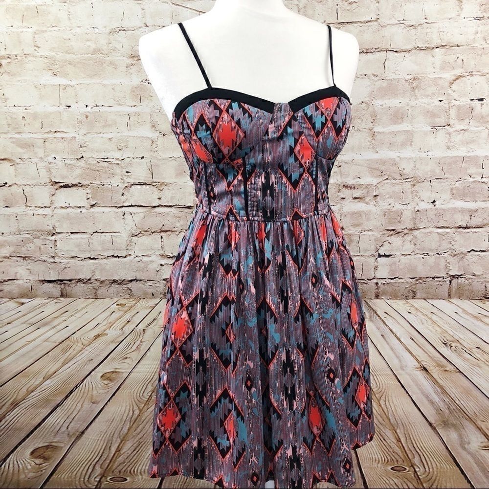 Band of Gypsies bustier dress Aztec print